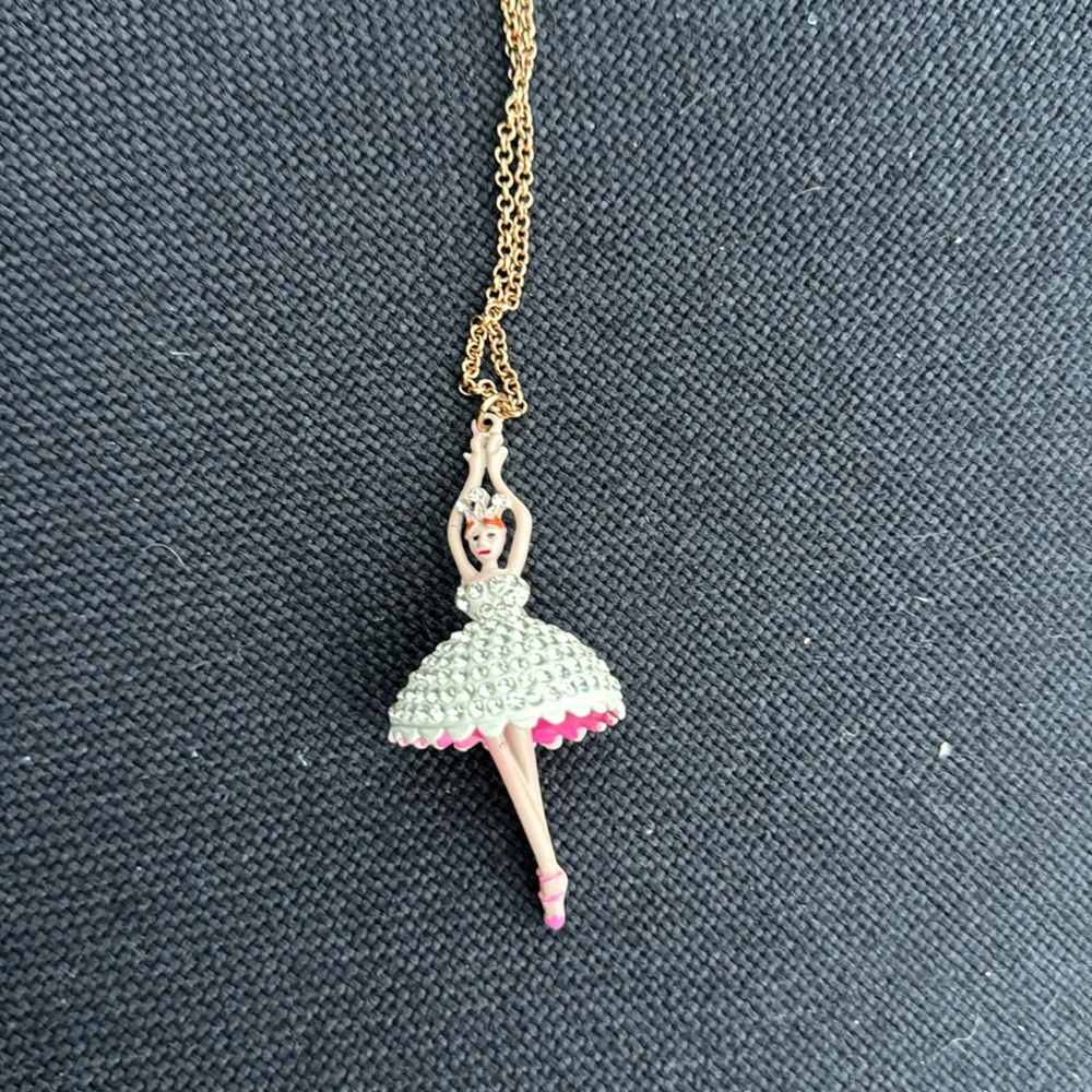 Betsy Johnson Ballerina Long Chain Necklace NWT